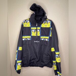 SpongeBob Members Only Windbreaker Jacket Mens Size XLSweatshirt Hoodie Pullover